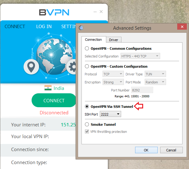 allow ssh through airvpn